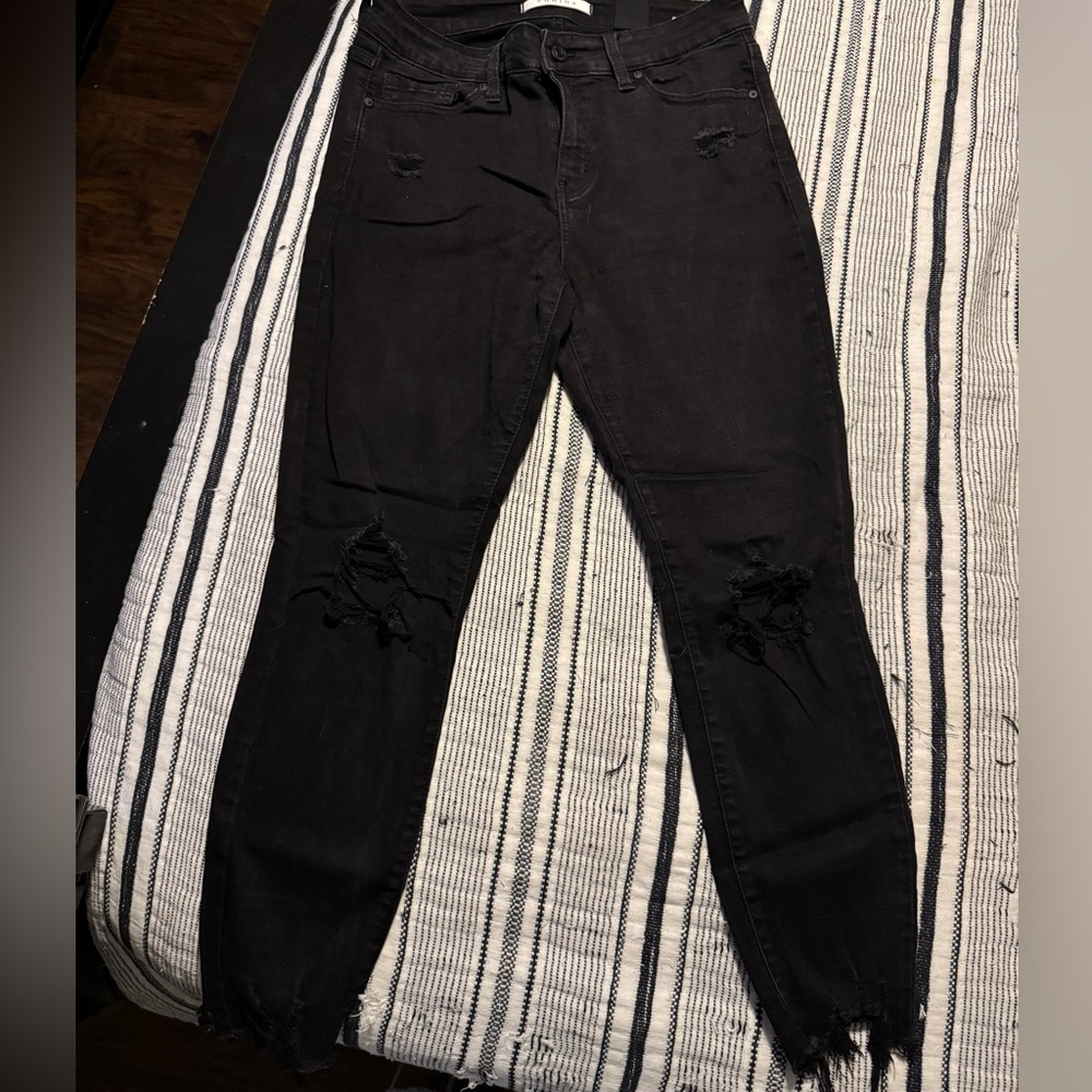 Eunina Black Skinny Distressed Jeans